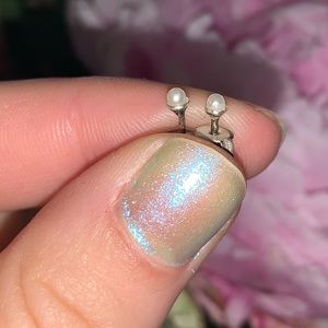 Tiny Freshwater Pearl Sterling Stud Earrings